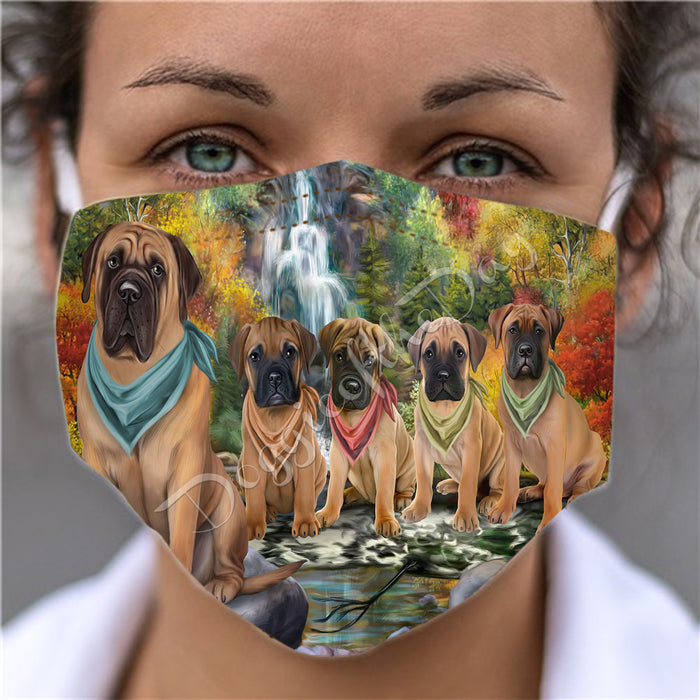 Scenic Waterfall Bullmastiff Dogs Face Mask FM49286