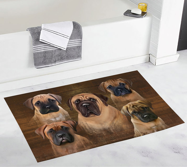 Rustic Bullmastiff Dogs Bath Mat