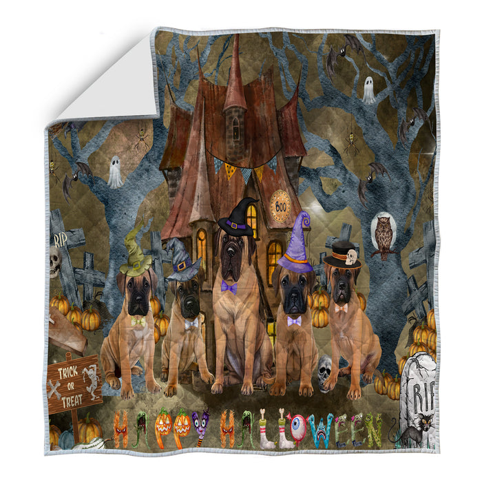 Bullmastiff Quilt: Explore a Variety of Designs, Halloween Bedding Coverlet Quilted, Personalized, Custom, Dog Gift for Pet Lovers