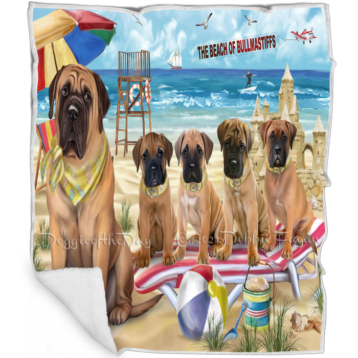 Pet Friendly Beach Bullmastiffs Dog Blanket BLNKT65757