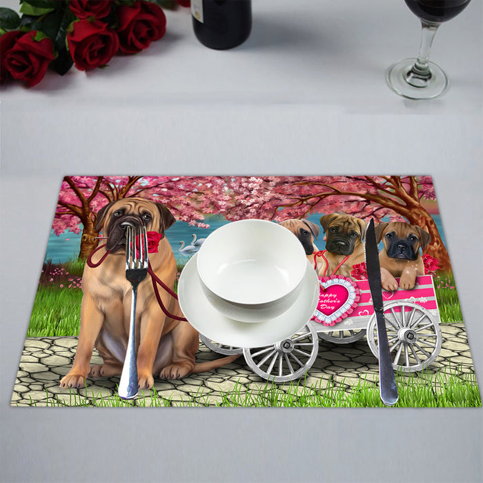 I Love Bullmastiff Dogs in a Cart Placemat