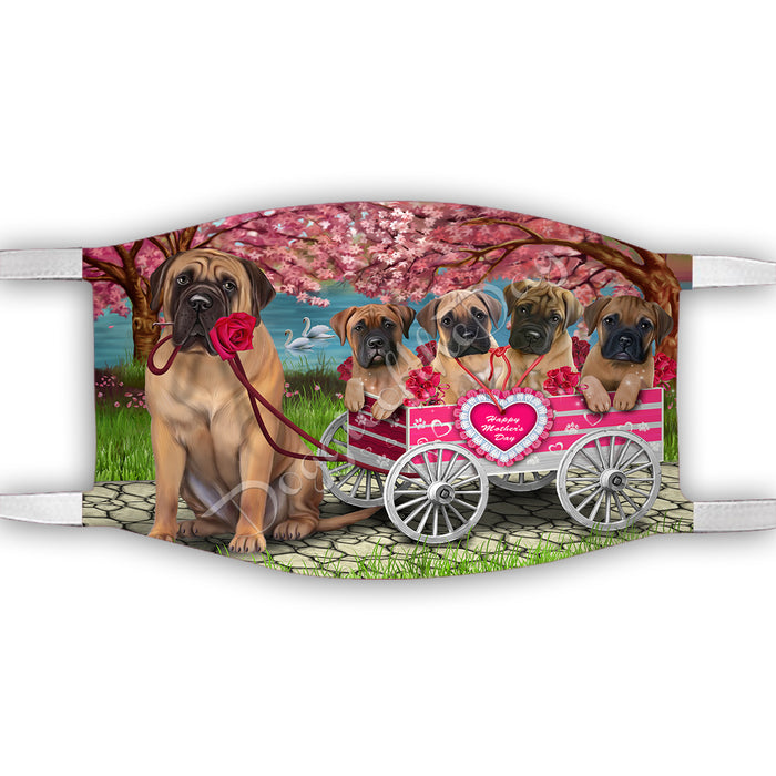 I Love Bullmastiff Dogs in a Cart Face Mask FM48131