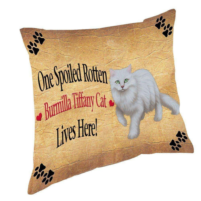 Burmilla Tiffany Spoiled Rotten Cat Throw Pillow