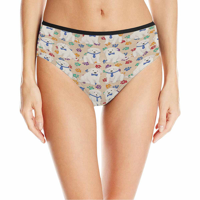 Great Pyrenees Dogs Blue  Women&#039;s High Waist Briefs (Model L26)