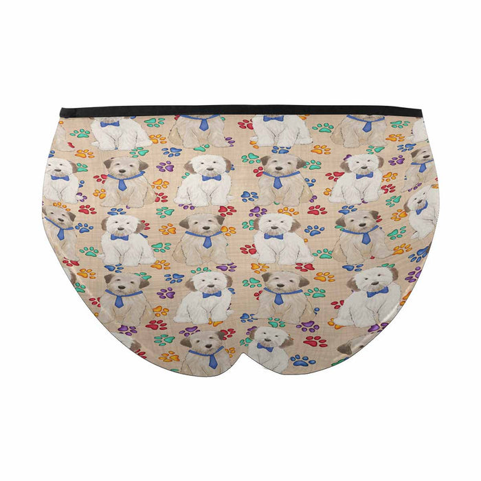 Wheaten Terrier Dogs Blue  Women&#039;s High Waist Briefs (Model L26)