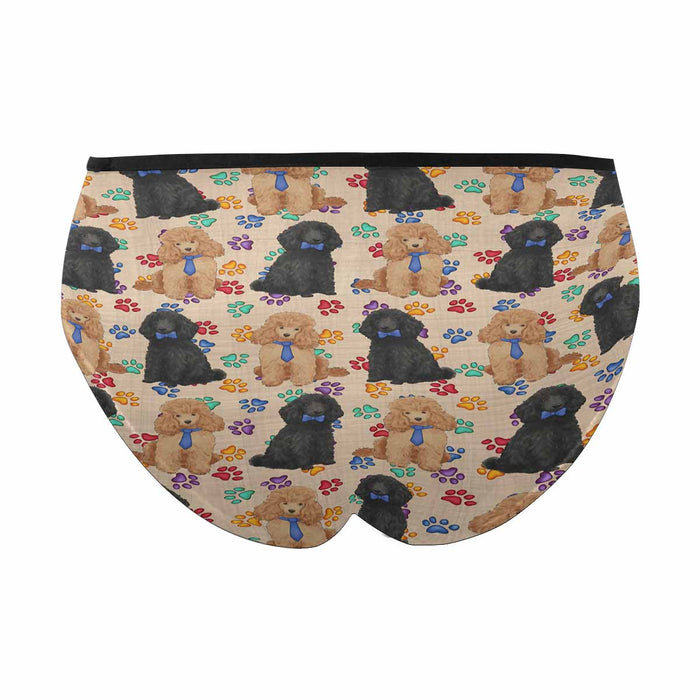 Poodle Dogs Blue  Women&#039;s High Waist Briefs (Model L26)