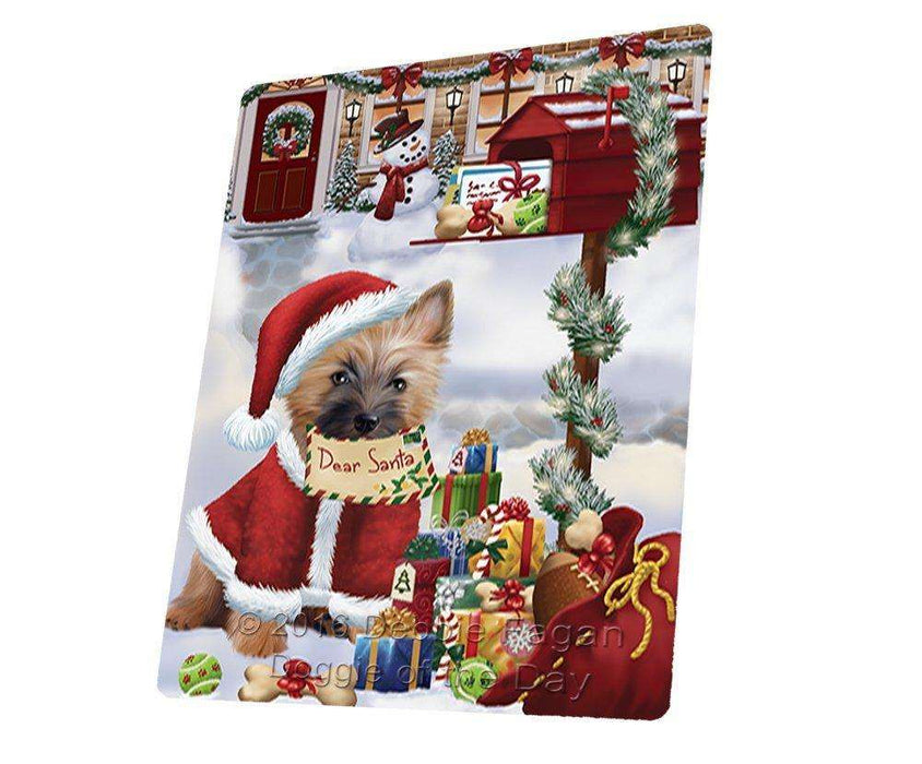 Cairn Terrier Dear Santa Letter Christmas Holiday Mailbox Dog Art Portrait Print Woven Throw Sherpa Plush Fleece Blanket