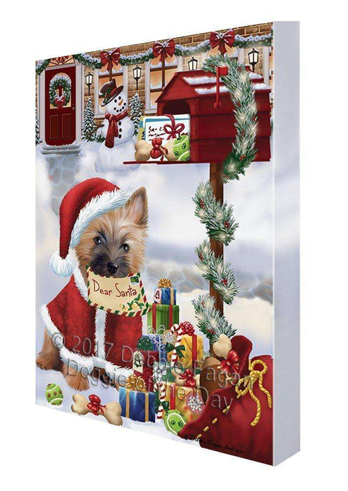 Cairn Terrier Dear Santa Letter Christmas Holiday Mailbox Dog Canvas Wall Art