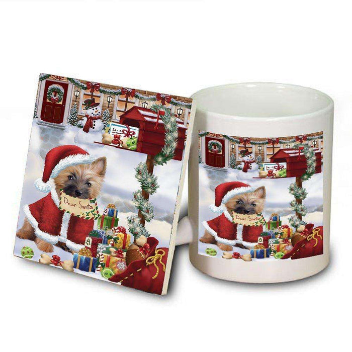 Cairn Terrier Dear Santa Letter Christmas Holiday Mailbox Dog Mug and Coaster Set