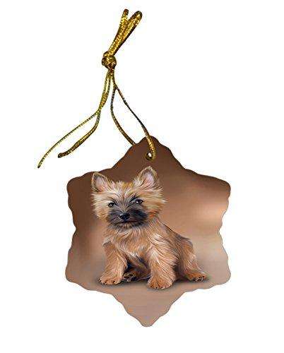 Cairn Terrier Dog Christmas Snowflake Ceramic Ornament