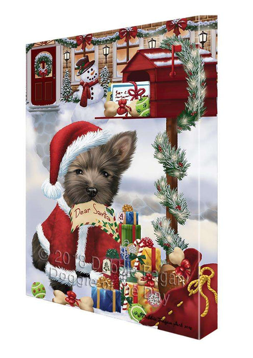 Cairn Terrier Dog Dear Santa Letter Christmas Holiday Mailbox Canvas Print Wall Art Décor CVS102788