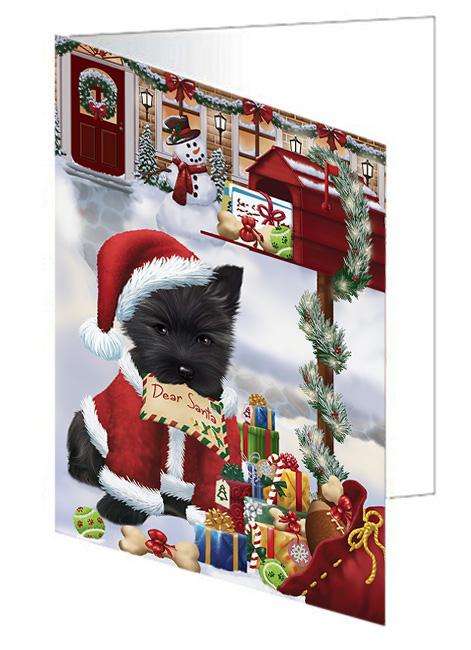 Cairn Terrier Dog Dear Santa Letter Christmas Holiday Mailbox Handmade Artwork Assorted Pets Greeting Cards and Note Cards with Envelopes for All Occasions and Holiday Seasons GCD65678