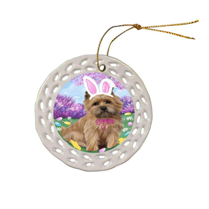 Cairn Terrier Dog Easter Holiday Ceramic Doily Ornament DPOR49085