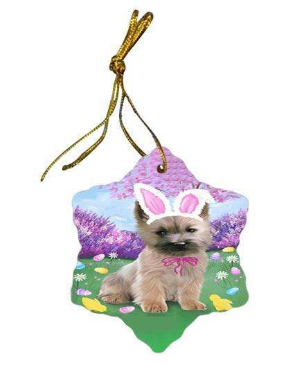 Cairn Terrier Dog Easter Holiday Star Porcelain Ornament SPOR49079