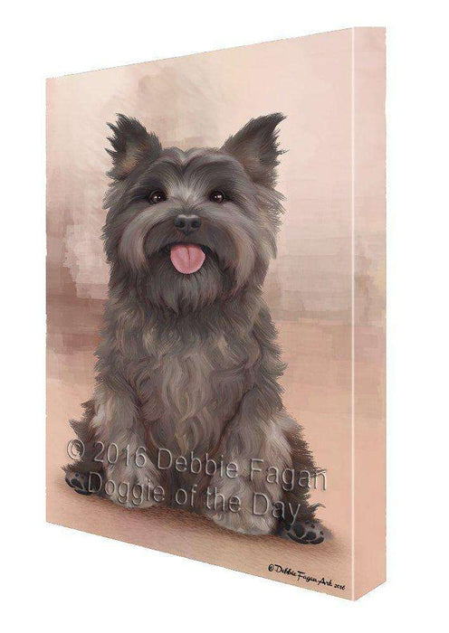 Cairn Terrier Dog Painting Printed on Canvas Wall Art