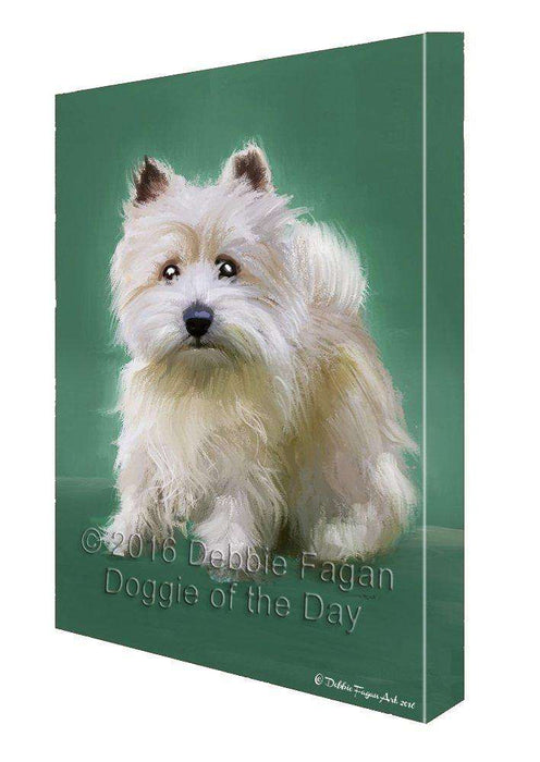 Cairn Terrier Dog Painting Printed on Canvas Wall Art