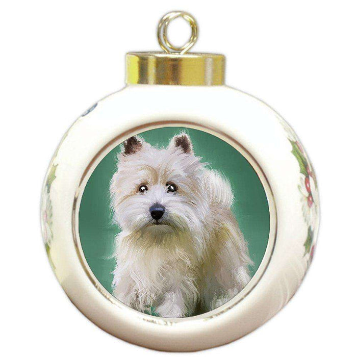 Cairn Terrier Dog Round Ball Christmas Ornament