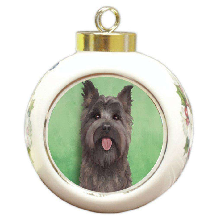 Cairn Terrier Dog Round Ball Christmas Ornament