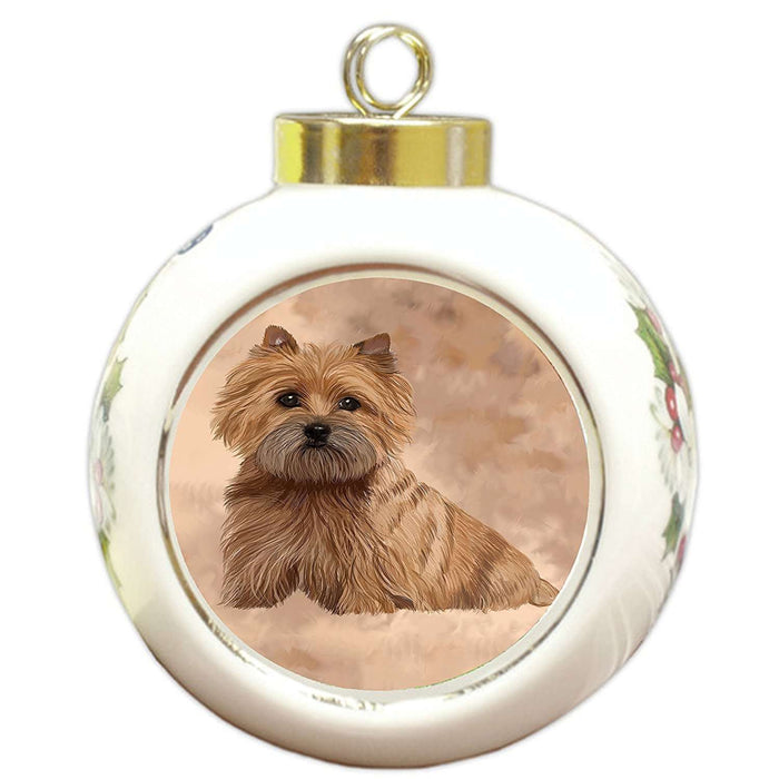 Cairn Terrier Dog Round Ball Christmas Ornament