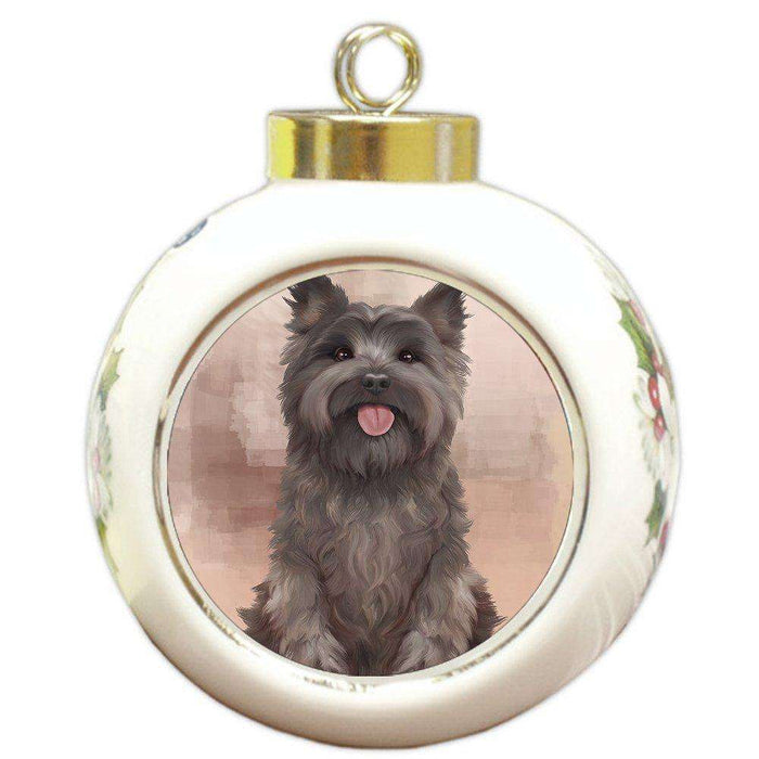 Cairn Terrier Dog Round Ball Christmas Ornament