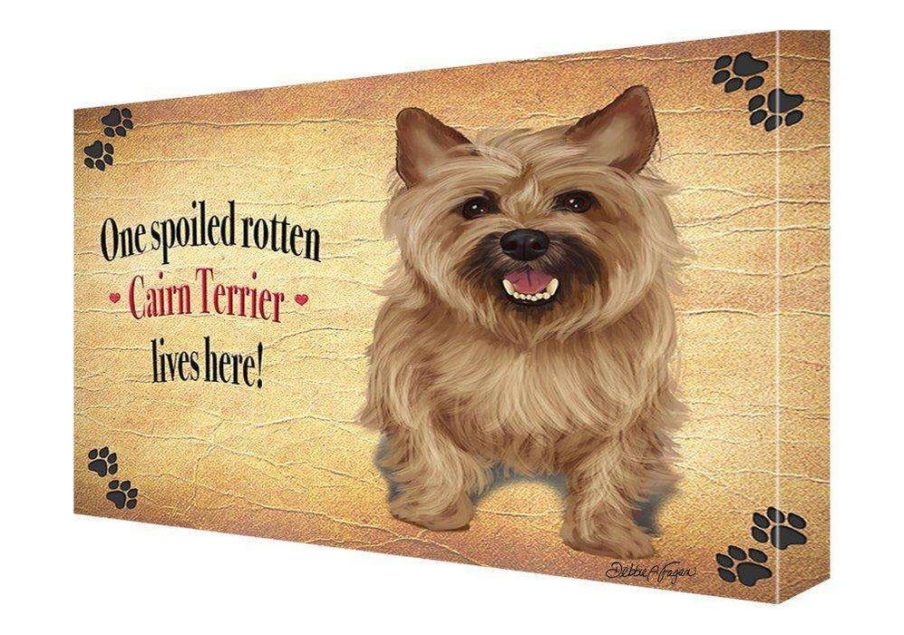 Cairn Terrier Spoiled Rotten Dog Painting Printed on Canvas Wall Art Signed