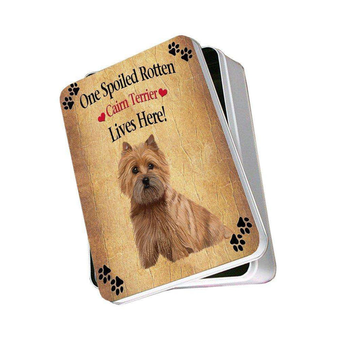 Cairn Terrier Spoiled Rotten Dog Photo Storage Tin