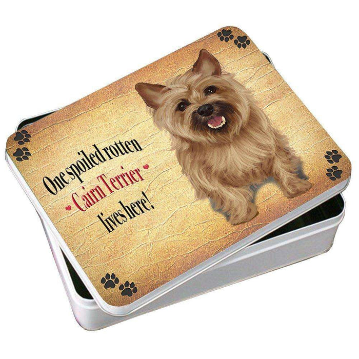 Cairn Terrier Spoiled Rotten Dog Photo Storage Tin