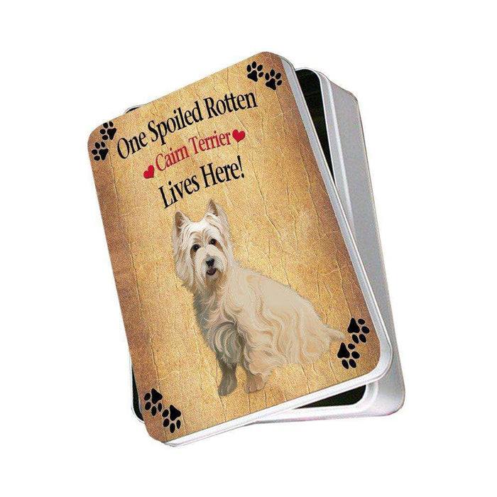 Cairn Terrier Spoiled Rotten Dog Photo Storage Tin