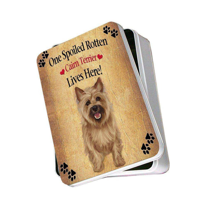 Cairn Terrier Spoiled Rotten Dog Photo Storage Tin