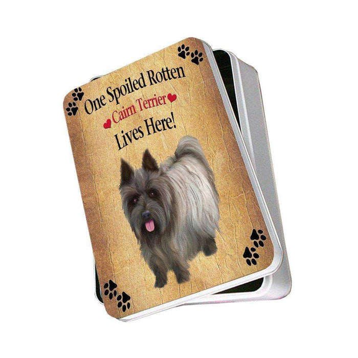 Cairn Terrier Spoiled Rotten Dog Photo Storage Tin