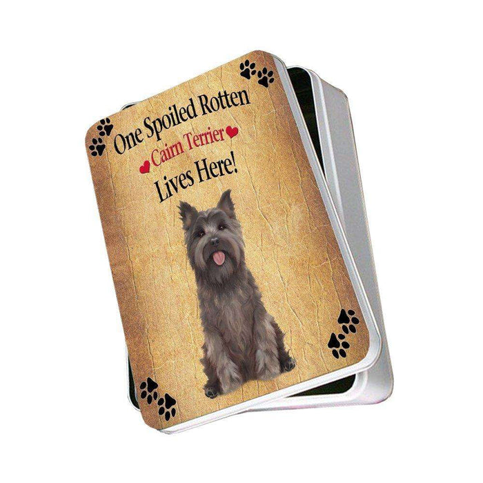 Cairn Terrier Spoiled Rotten Dog Photo Storage Tin