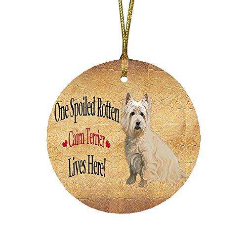 Cairn Terrier Spoiled Rotten Dog Round Christmas Ornament