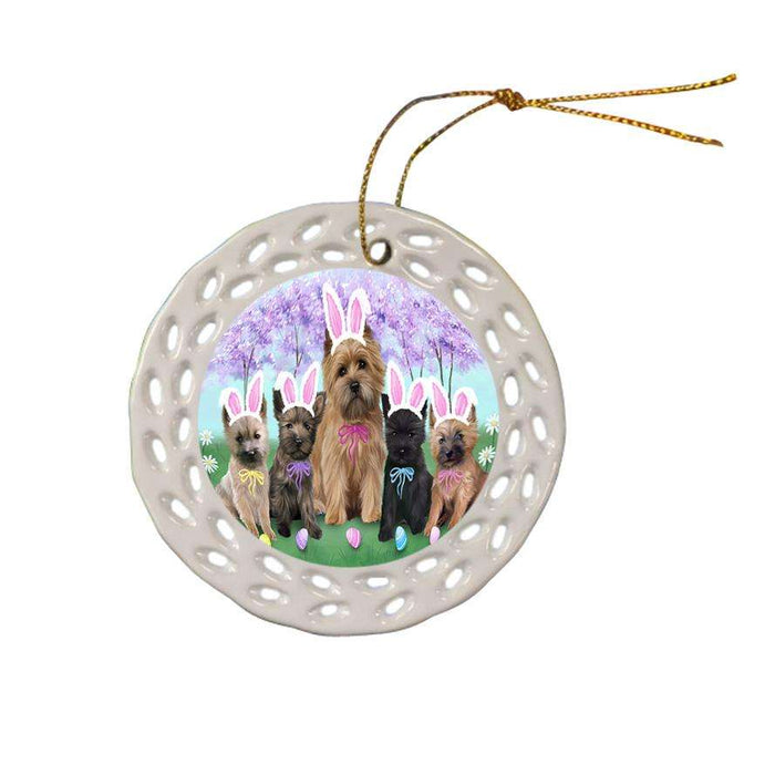 Cairn Terriers Dog Easter Holiday Ceramic Doily Ornament DPOR49086