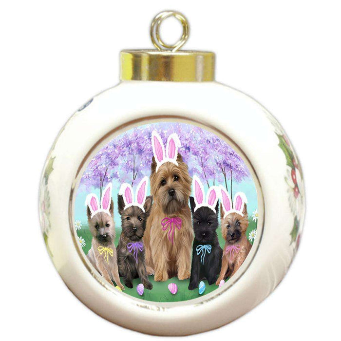 Cairn Terriers Dog Easter Holiday Round Ball Christmas Ornament RBPOR49086