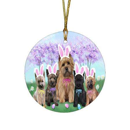 Cairn Terriers Dog Easter Holiday Round Flat Christmas Ornament RFPOR49077