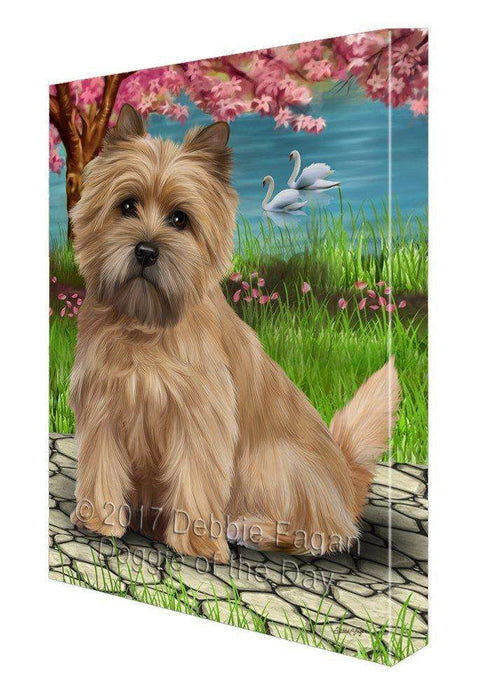 Cairn Terriers Dog Painting Printed on Canvas Wall Art Signed