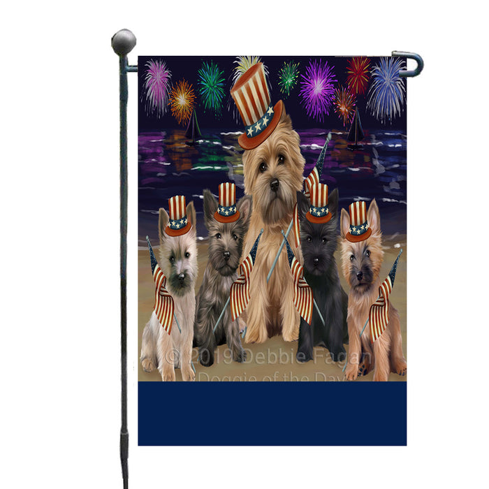 Personalized 4th of July Firework Cairn Terrier Dogs Custom Garden Flags GFLG-DOTD-A57843