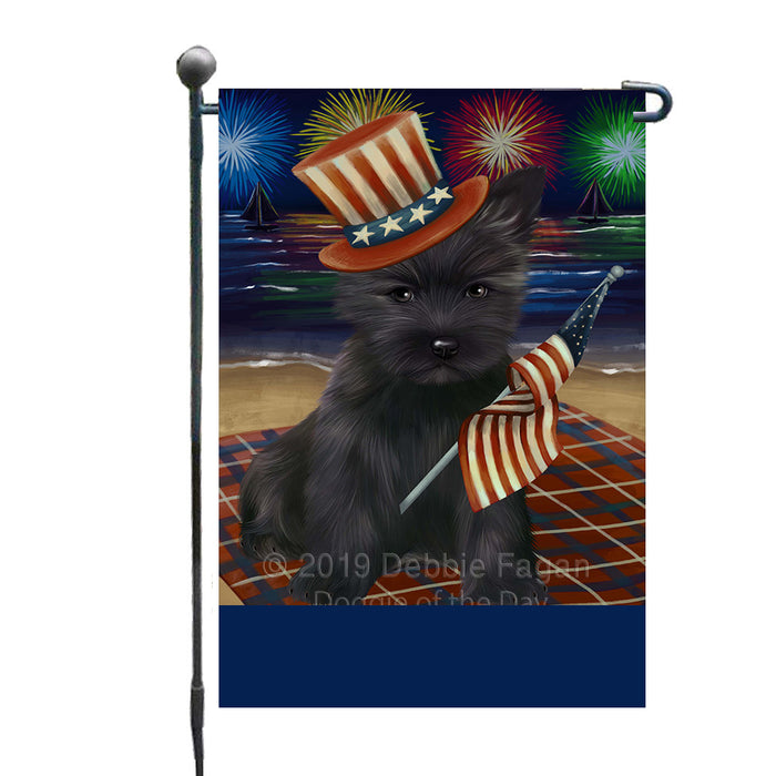 Personalized 4th of July Firework Cairn Terrier Dog Custom Garden Flags GFLG-DOTD-A57844