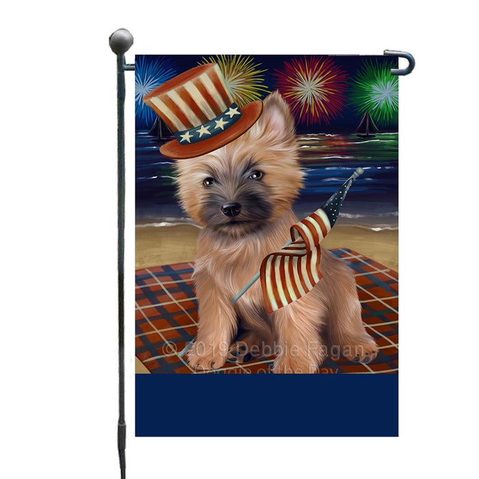 Personalized 4th of July Firework Cairn Terrier Dog Custom Garden Flags GFLG-DOTD-A57845