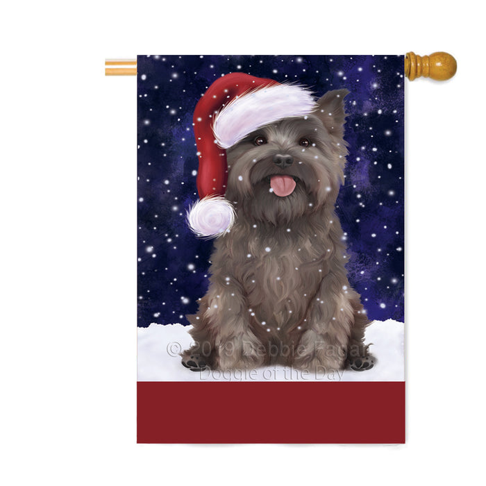 Personalized Let It Snow Happy Holidays Cairn Terrier Dog Custom House Flag FLG-DOTD-A62355