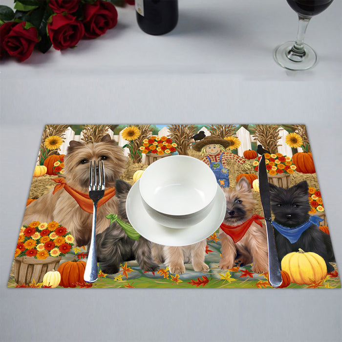 Fall Festive Harvest Time Gathering Cairn Terrier Dogs Placemat
