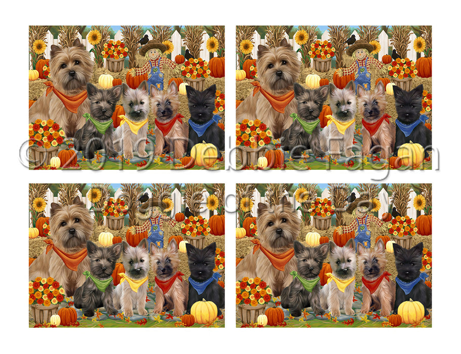 Fall Festive Harvest Time Gathering Cairn Terrier Dogs Placemat