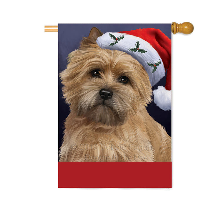 Personalized Christmas Holidays Cairn Terrier Dog Wearing Santa Hat Portrait Head Custom House Flag FLG-DOTD-A59872