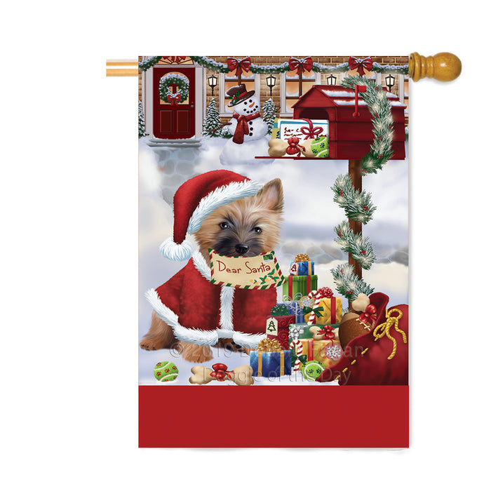 Personalized Happy Holidays Mailbox Cairn Terrier Dog Christmas Custom House Flag FLG-DOTD-A59971