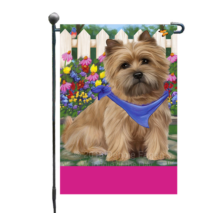 Personalized Spring Floral Cairn Terrier Dog Custom Garden Flags GFLG-DOTD-A62799