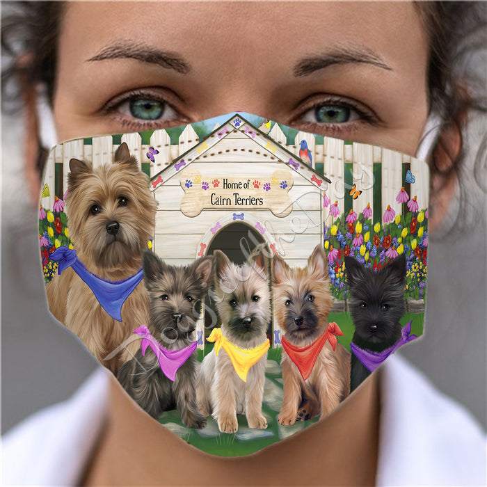 Spring Dog House Cairn Terrier Dogs Face Mask FM48785