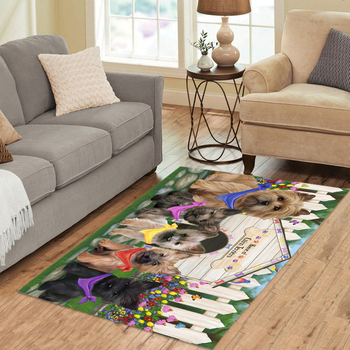 Spring Dog House Cairn Terrier Dogs Area Rug