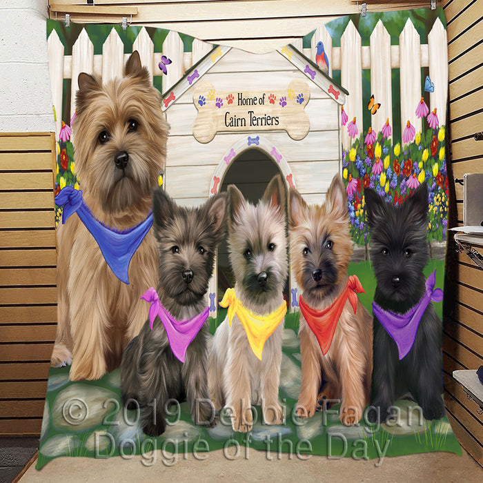 Spring Dog House Cairn Terrier Dogs Quilt