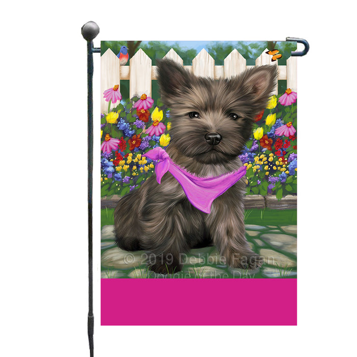 Personalized Spring Floral Cairn Terrier Dog Custom Garden Flags GFLG-DOTD-A62802