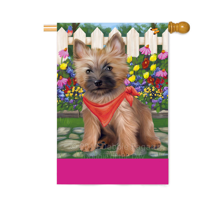 Personalized Spring Floral Cairn Terrier Dog Custom House Flag FLG-DOTD-A62859